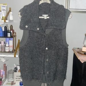 Gap grey “sherpa” vest Sz M